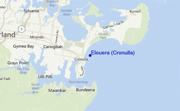 mappa di localizzazione di Elouera (Cronulla)