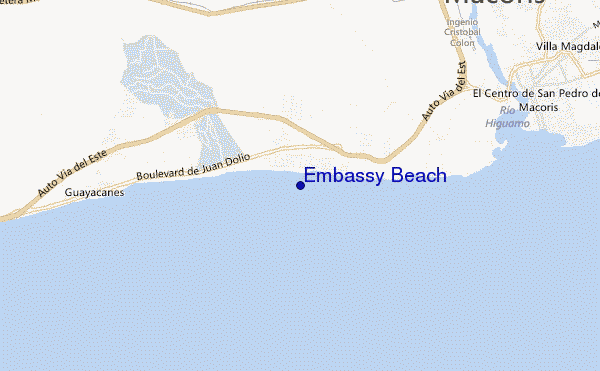 mappa di localizzazione di Embassy Beach