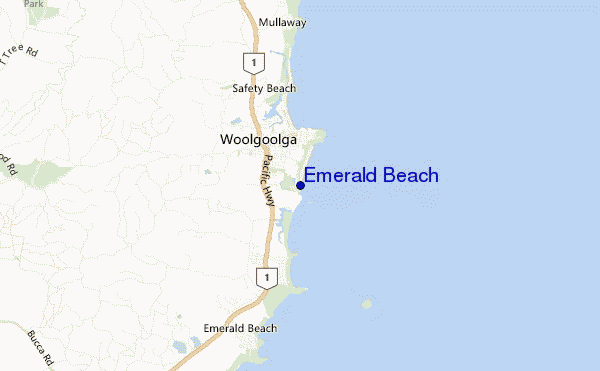 mappa di localizzazione di Emerald Beach