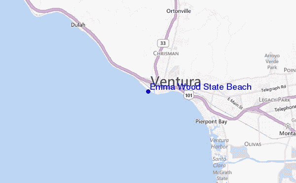 mappa di localizzazione di Emma Wood State Beach