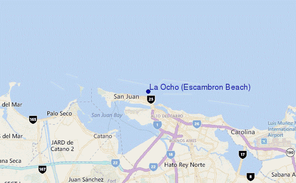 mappa di localizzazione di La Ocho (Escambron Beach)