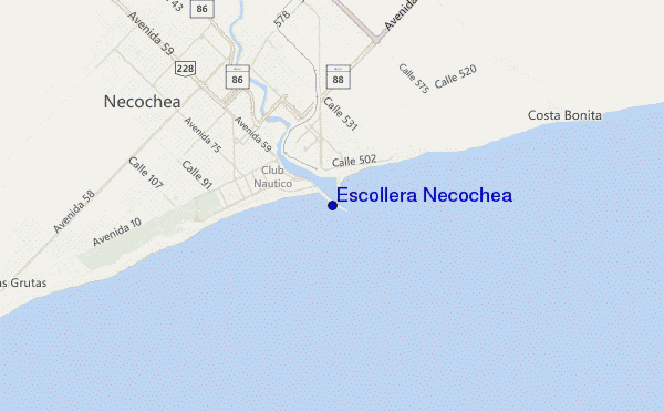 mappa di localizzazione di Escollera Necochea