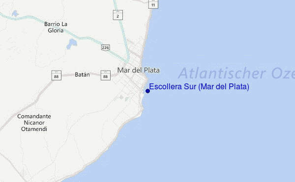 Escollera Sur (Mar del Plata) Location Map