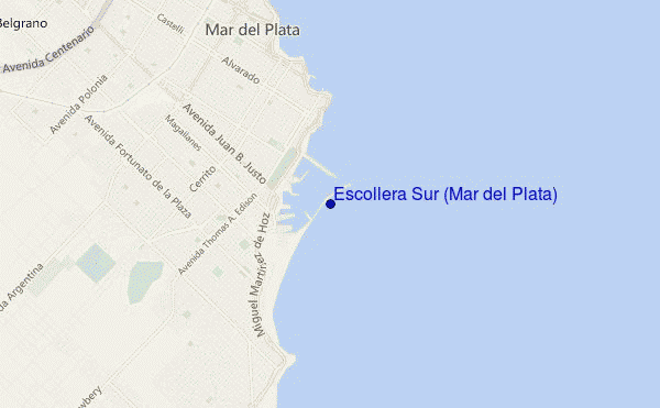 mappa di localizzazione di Escollera Sur (Mar del Plata)