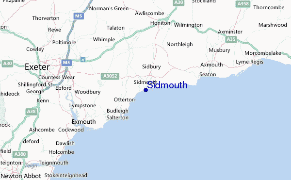 Sidmouth Location Map