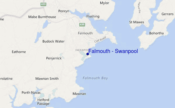 mappa di localizzazione di Falmouth - Swanpool