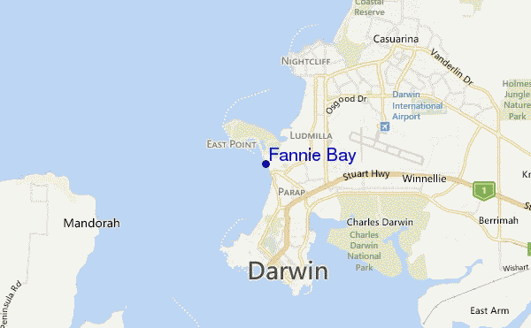 mappa di localizzazione di Fannie Bay