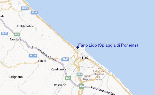 mappa di localizzazione di Fano Lido (Spiaggia di Ponente)