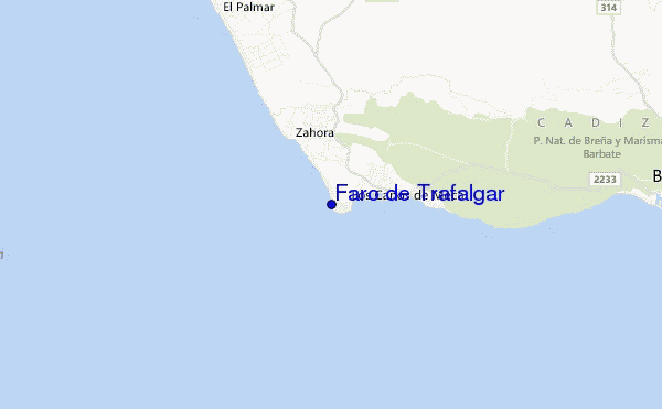 mappa di localizzazione di Faro de Trafalgar