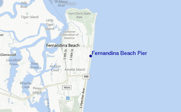 mappa di localizzazione di Fernandina Beach Pier