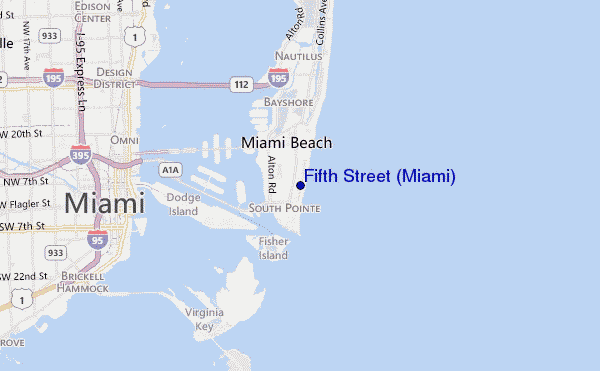 mappa di localizzazione di Fifth Street (Miami)