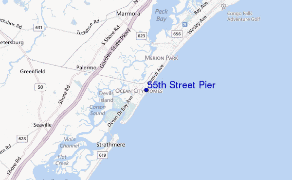 mappa di localizzazione di 55th Street Pier