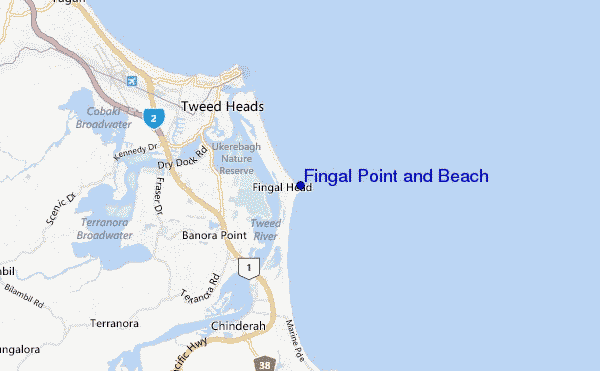 mappa di localizzazione di Fingal Point and Beach