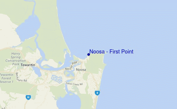 mappa di localizzazione di Noosa - First Point