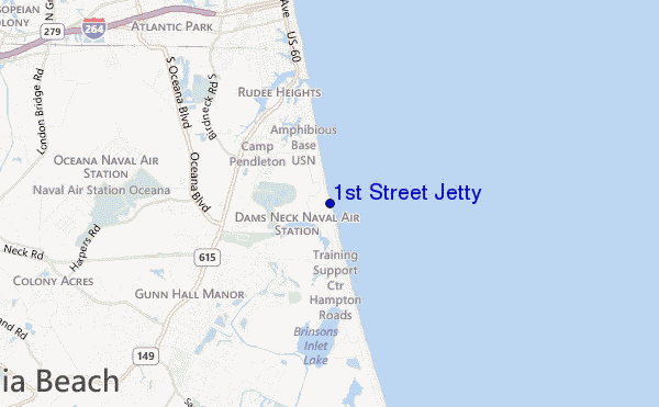 mappa di localizzazione di 1st Street Jetty