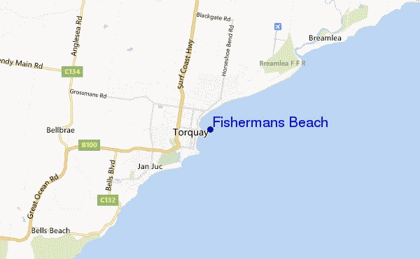 mappa di localizzazione di Fishermans Beach