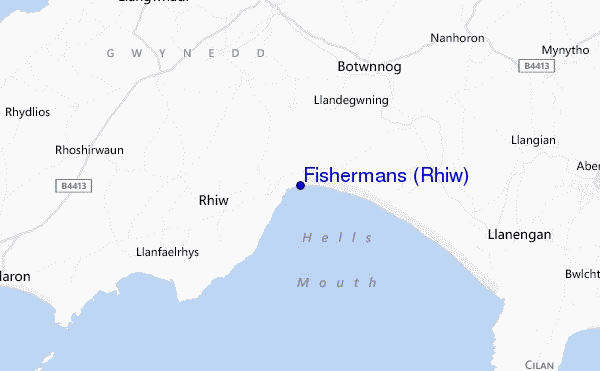 mappa di localizzazione di Fishermans (Rhiw)