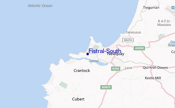 mappa di localizzazione di Fistral-South