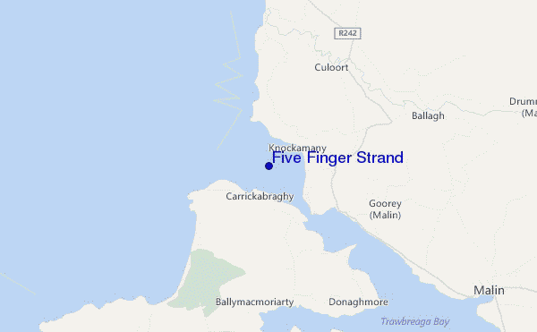 mappa di localizzazione di Five Finger Strand