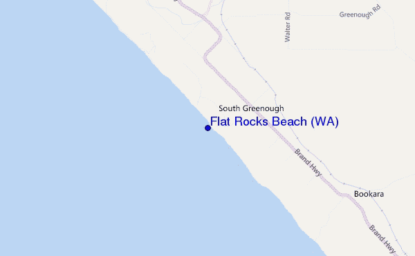 mappa di localizzazione di Flat Rocks Beach (WA)