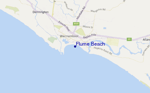 mappa di localizzazione di Flume Beach