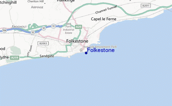 mappa di localizzazione di Folkestone