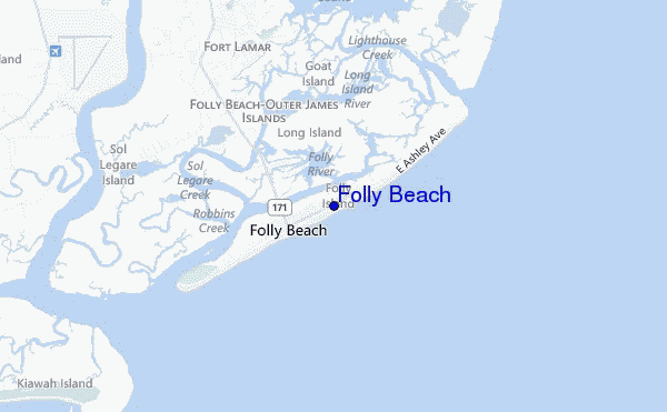 mappa di localizzazione di Folly Beach