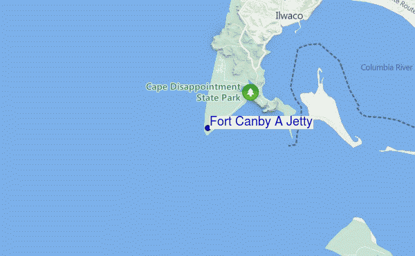 mappa di localizzazione di Fort Canby A Jetty