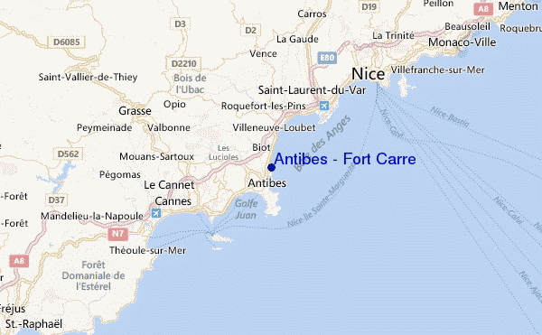 Antibes - Fort Carre Location Map
