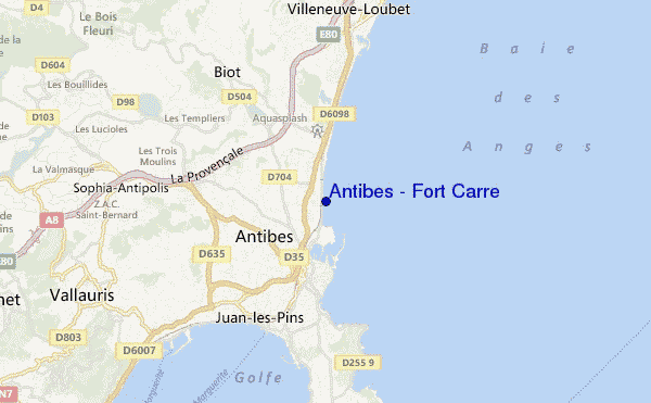 mappa di localizzazione di Antibes - Fort Carre