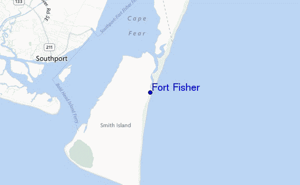 mappa di localizzazione di Fort Fisher