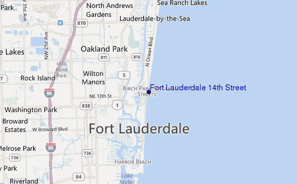 mappa di localizzazione di Fort Lauderdale 14th Street