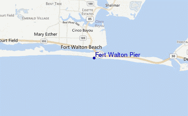 mappa di localizzazione di Fort Walton Pier