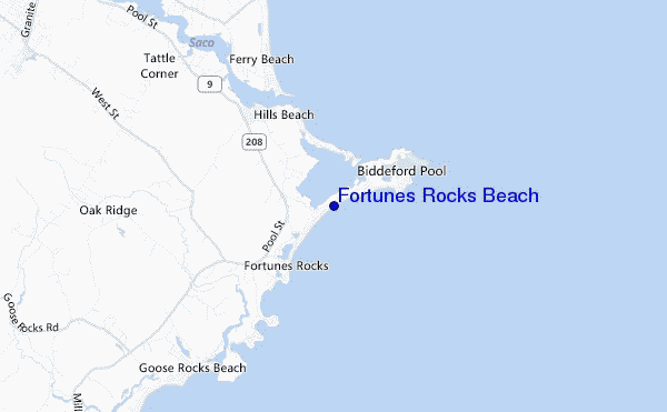 mappa di localizzazione di Fortunes Rocks Beach