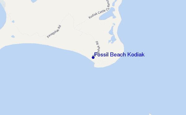 mappa di localizzazione di Fossil Beach Kodiak