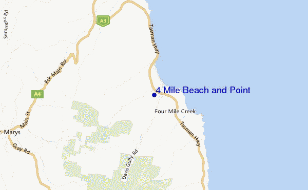 mappa di localizzazione di 4 Mile Beach and Point