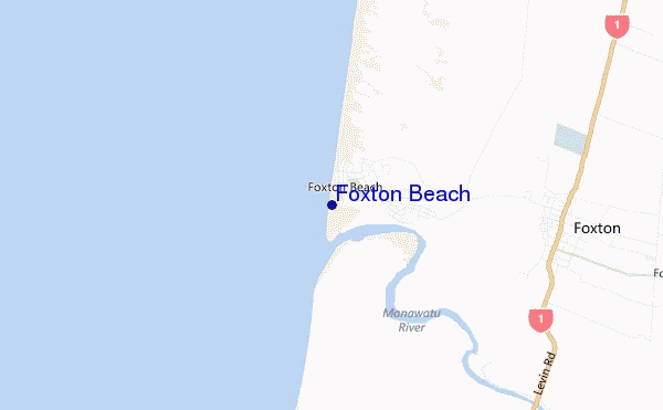 mappa di localizzazione di Foxton Beach