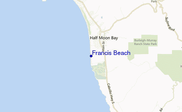 mappa di localizzazione di Francis Beach