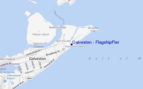 mappa di localizzazione di Galveston - Flagship Pier