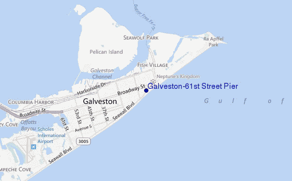 mappa di localizzazione di Galveston-61st Street Pier