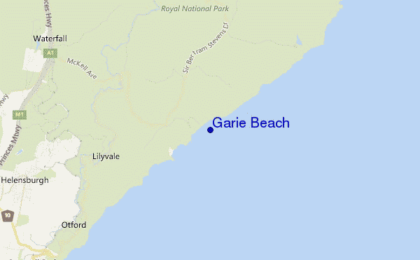 mappa di localizzazione di Garie Beach