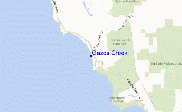 mappa di localizzazione di Gazos Creek