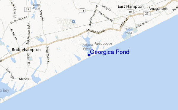mappa di localizzazione di Georgica Pond