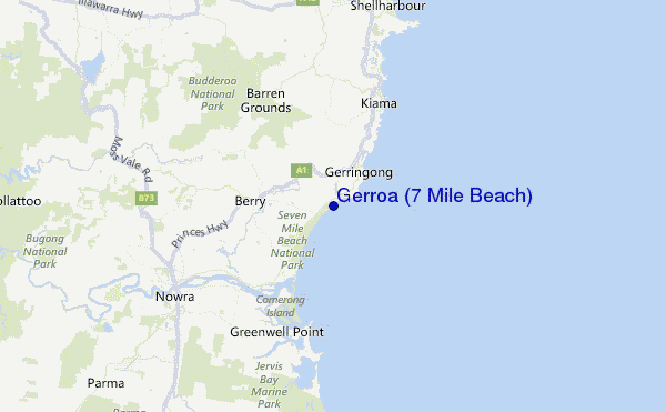 Gerroa (7 Mile Beach) Location Map