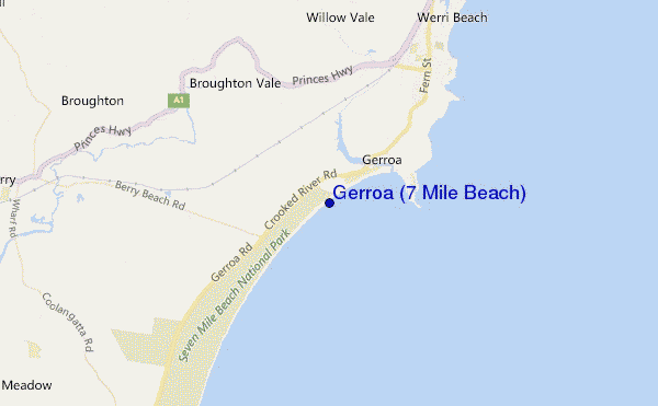 mappa di localizzazione di Gerroa (7 Mile Beach)
