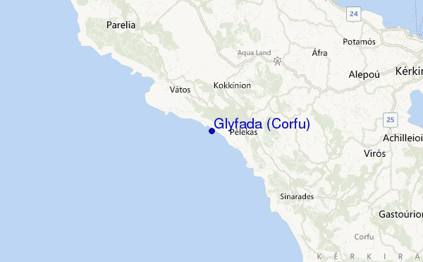 mappa di localizzazione di Glyfada (Corfu)