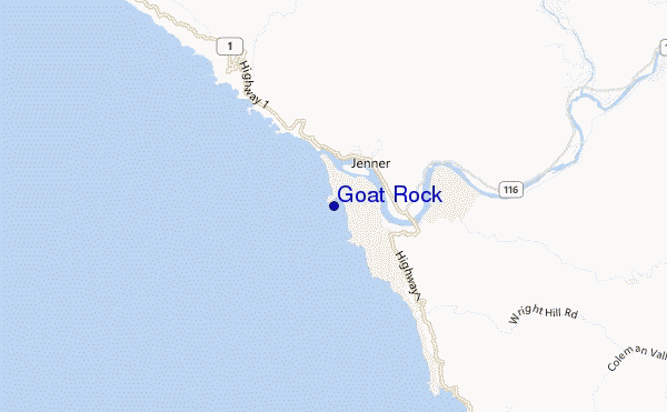mappa di localizzazione di Goat Rock