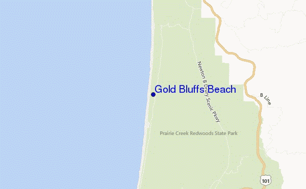 mappa di localizzazione di Gold Bluffs Beach