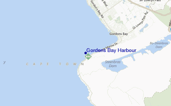 mappa di localizzazione di Gordons Bay Harbour