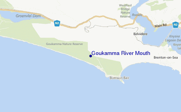 mappa di localizzazione di Goukamma River Mouth